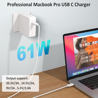 Adaptateur secteur pour ordinateur portable en vente flash, USB-C pour MacBook PRO 13 pouces A1718 A1708, chargeur 30W 61W 87W, câble adaptateur avec type C 61W