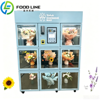 Distributeur automatique de fleurs intelligent avec écran tactile et grands coffres réfrigérés