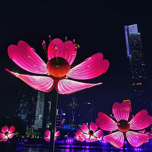 Lampe à fleurs en métal 50W, motif de pétales en acrylique, lumières à thème de château, décoration de paysage routier pour Noël, indice de protection IP65 - Product Image 2