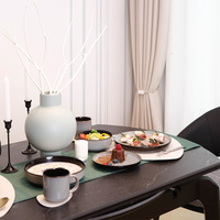 Service de table en grès de 20 pièces, assiettes, bols et tasses à glaçure réactive, compatible micro-ondes, style nordique rustique, pour cuisine et salle à manger