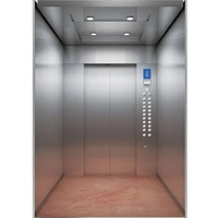 Ascenseur à grande capacité en acier inoxydable pour immeubles d'appartements, machine de traction sans engrenages, ascenseur de salle avec revêtement de sol en PVC