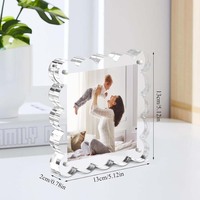 Porte-photos magnétique double face en plastique, cadre photo transparent sur pied pour la décoration intérieure domestique