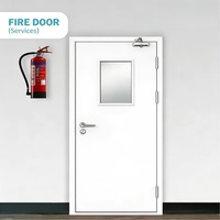 Porte coupe-feu en acier certifiée, personnalisée en usine, pour la prévention des incendies, l'isolation thermique et la protection anti-fumée, pour bâtiments commerciaux, OEM ODM sur mesure