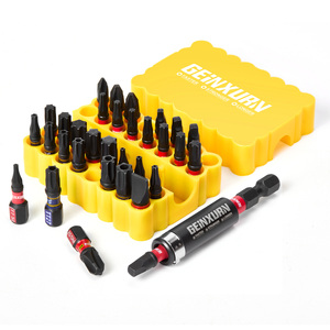 GEINXURN Embouts de tournevis à chocs de qualité industrielle 25mm PH SQ T <span class=keywords><strong>TT</strong></span> SL Base souple Tête Phillips Type 2 Poignées jaunes OEM - Product Image 1