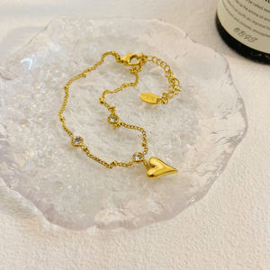 2025 nouveau 18K or amour Zircon <span class=keywords><strong>cheville</strong></span> <span class=keywords><strong>bijoux</strong></span> en acier inoxydable plaqué or <span class=keywords><strong>cheville</strong></span> <span class=keywords><strong>chaîne</strong></span> incolore saint valentin cadeau - Product Image 4