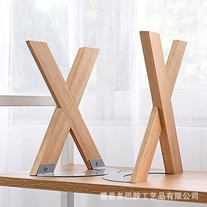 X Shaped Wooden Desktop <b>Bookend</b> 20 Cm For Books Office School Supplies Organizer - Product Image 2