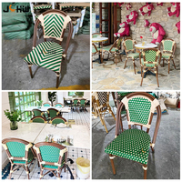 Chaises en Rotin Style Bistrot Français pour Café Hôtel, Chaises de Jardin Terrasse Extérieur, Chaise de Salle à Manger pour Restaurant