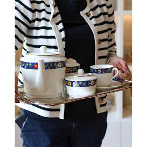 Complete Richard Ginori Lago <b>Dinnerware</b> <b>Set</b> <b>for</b> <b>6</b> Pallanza Decor Tea Cup & Saucer - Product Image 6