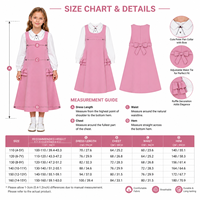 Robe d'uniforme scolaire de haute qualité pour filles, sans manches, à volants et poches, avec bretelles, logo personnalisé, vente en gros OEM ODM