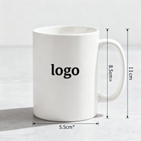 Mug à café en céramique blanche 11oz 12oz, tasse à thé en porcelaine vierge avec logo personnalisé, mug personnalisable par sublimation pour cadeaux promotionnels