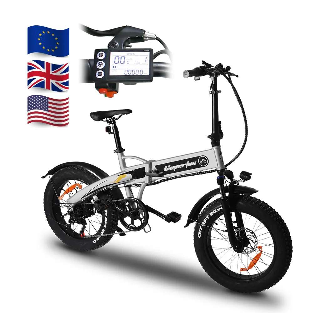 Фабричный Oem/Odm дешевый Электрический складной велосипед, 20-дюймовый Электрический гибридный велосипед с толстыми шинами, электрический складной велосипед