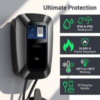 Chargeur de voiture électrique intelligent WiFi RFID à programmation, type 2, 32A, anti-effraction, 7kW, borne de recharge murale pour véhicules électriques