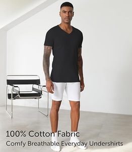 Nuove Magliette Intime da <span class=keywords><strong>Uomo</strong></span> Comfneat 2026, Confezione da 4 o 6 Pezzi, 100% Cotone, Comode T-Shirt con <span class=keywords><strong>Scollo</strong></span> a V Extra Basso - Invisibili Sotto la <span class=keywords><strong>Maglia</strong></span> - Product Image 5