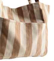 Sac à main à bandoulière rayé personnalisé sac à provisions de travail personnalisé écologique grand sac fourre-tout en toile vierge poche logo personnalisé