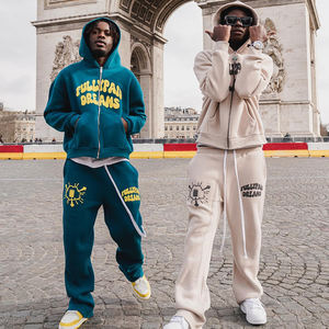 Conjunto de chándal con logotipo personalizado, conjunto de chándal para hombre, conjunto de chándal ajustado con cremallera, chándal de nailon de dos piezas para hombre - Product Image 3