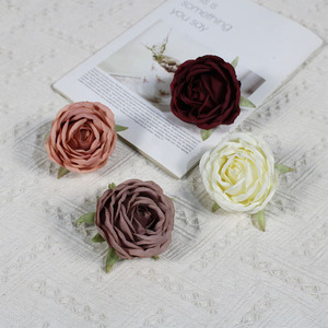 ดอกไม้ประดิษฐ์ ดอกกุหลาบวินเทจ ดอกกุหลาบชาใหม่ ดอกไม้ผ้าไหมขายส่ง ดอกคามิลเลีย ดอกกุหลาบ ฉากหลังงานแต่งงาน ของตกแต่งนุ่มนวล ศิลปะดอกไม้ - Product Image 2