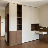Armoire autoportante minimaliste moderne en bois massif, verrouillable, avec charnières à fermeture douce, durable, écologique, grande capacité, mobilier de maison