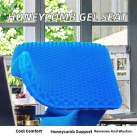 Coussin en gel mousse alvéolée pour sièges de bureau et de voiture, en plastique TPE, rafraîchissant à air, amovible, lavable, carré, pour utilisation sur les sièges de stade