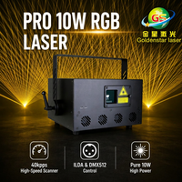Laser d'animation RGB professionnel 10W, scanner haute vitesse 40kpps |   ILDA DMX512 |   Alliage d'aluminium classé IP54 |   Stade de 2 ans