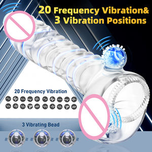 OEM ODM Hot Selling 20 Vibrations modi Dildo Sexspielzeug für Erwachsene G-Punkt Vibrierender Dildo Elektrische Penis abdeckung - Product Image 3