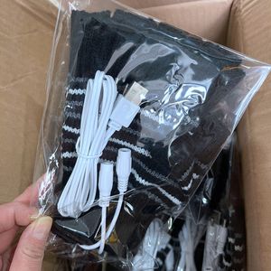 Gants chauds en laine pour hommes et femmes, fourres-doigts chauffants, tricotés, sans doigts, pour cyclisme, USB, collection hiver, référence E1645 - Product Image 6