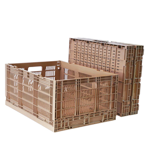 Manufacturer Large Size Logistics Plastic Folding Moving Crate For Vegetables Fruit and Milk Storage Crate