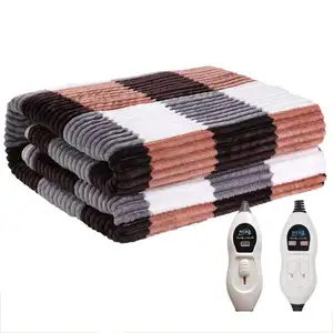 LOGO di dimensioni personalizzate caldo, vendita coperta riscaldata elettrica calda lavabile indossabile morbida peluche lavabile coperta riscaldata/