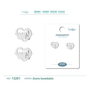 Orecchini in Acciaio Inossidabile Color Argento con Diamante, Gioielli Trendy e Religiosi per Matrimoni, Feste e Fidanzamenti con Incastonatura a Castone - Product Image 1