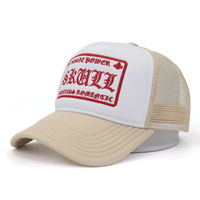 Personnalisé 100% coton 3D broderie Patch 5 panneaux camionneur chapeaux Vintage unisexe sergé tissu décontracté sportif en plein air