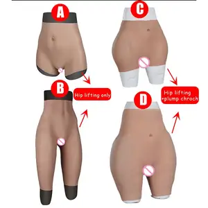 URCHOICE Penetrable Penis Boxer Silicone Anus Underwear Fake Vagina Girdle With Catheter Urination Tube Trans Pants Pussy Linger