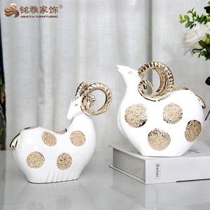 Piccola statua di capra decorazioni per la casa scultura in resina animale carino - Product Image 5