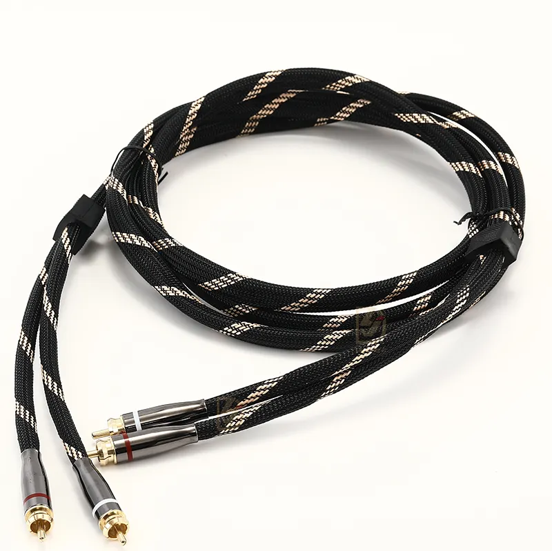 2 Rca Naar 2rca Video Kabel Audio Luidspreker Kabel 24K Vergulde Rca Jack Auto Audio Rca Kabel Voor Auto Speaker Tv