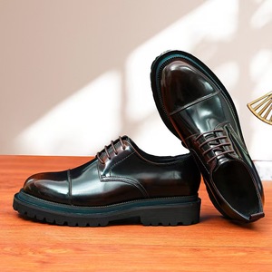 Chaussures habillées pour hommes de style européen, en cuir de vachette pleine fleur, Oxford à lacets, idéales pour le bureau et les affaires, avec assortiment de couleurs pour l'automne - Product Image 4