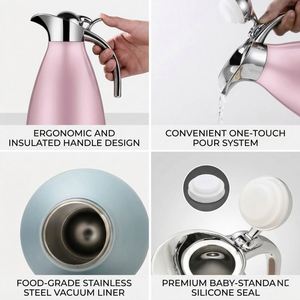 Custom logo Thermal Milk Tea <b>Coffee</b> Carafe Insulated Stainless Steel <b>Coffee</b> Carafe for Hot <b>Liquids</b> Vacuum Thermal Pot - Product Image 3