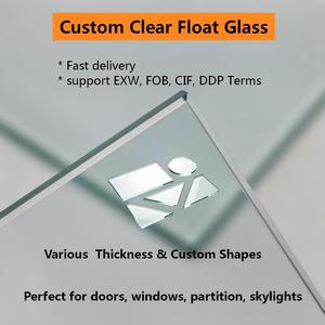 Verre flotté transparent de grande taille 2440*3660/3300*2140mm pour façades, verre à rainures lisses sans distorsion, panneaux de verre flotté transparent robustes - Product Image 1