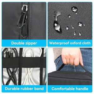 Estuche de almacenamiento de accesorios electrónicos para viajes con logotipo personalizado, bolsa de transporte, organizador de cables portátil, muestra gratuita. - Product Image 4