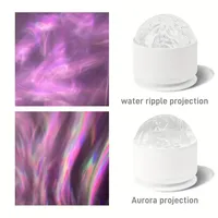 Lampe projecteur d'aurore boréale/ondulations aquatiques, veilleuse LED, télécommande, alimentée par piles, lumière décorative pour fête, lumière d'ambiance