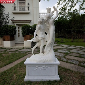 Youfine Tùy Chỉnh Ngoài Trời Trang Trí Nội Thất Tay Khắc Kích Thước Thực Đá Cẩm Thạch Bức Tượng của Apollo Và Daphne Biến Vào Một Cây Nguyệt Quế Với Cơ Sở - Product Image 2