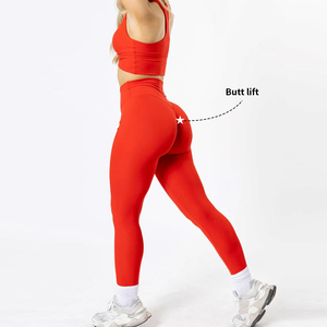Custom Eco Friendly ragazze Gym Wear Booty Lift allenamento <span class=keywords><strong>2</strong></span> pezzi Yoga set Activewear per le donne - Product Image 6