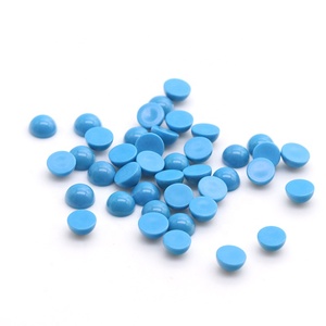 Gema sintética <span class=keywords><strong>azul</strong></span> <span class=keywords><strong>turquesa</strong></span>, forma redonda de cabujón, <span class=keywords><strong>piedra</strong></span> <span class=keywords><strong>turquesa</strong></span> suelta para fabricación de joyas, precio al por mayor de fábrica - Product Image 6