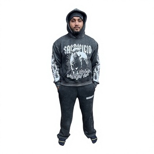 Conjunto Deportivo TWIN CITY para Hombre, Sudadera con Capucha y Pantalones de Algodón con Estampado Completo, Estilo Urbano, Corte Regular, Transpirable, para Invierno - Product Image 4