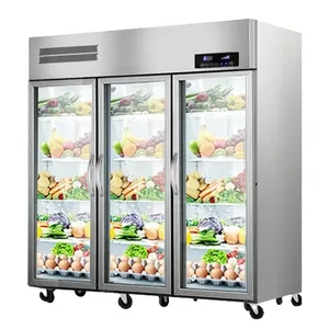 Las vitrinas de puerta de vidrio refrigeradas por aire con garantía de calidad se utilizan comúnmente en tiendas de conveniencia <span class=keywords><strong>Congelador</strong></span> de pantalla de unidad inferior - Product Image 2
