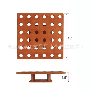 Solid Wood Storage <b>Rack</b> Square 13x13 Inch Perforated Party Sushi Tray Ice Cream Cone Stand - Product Image 1
