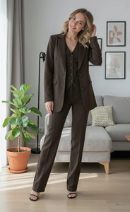 Elegant Three Piece Women's Pantsuit <b>Set</b> Tailored Blazer Vest and Pants Wedding Guest Formal Outfit for Parties Events & <b>Office</b> - Product Image 5