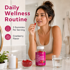 Gummies 3-en-1 <span class=keywords><strong>Collagène</strong></span> Probiotique Glutathion pour Femmes, Saveur Canneberge, Biotine Vitamine C, Complément Quotidien Beauté et Santé Intestinale - Product Image 5