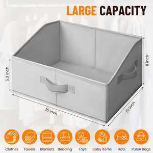 Stackable Rectangle Foldable Hat <b>Storage</b> <b>Baseball</b> <b>Caps</b> Holds up to 24 <b>Caps</b> Clear Hat Organizer for Closet Sturdy Hat Box Holder - Product Image 2