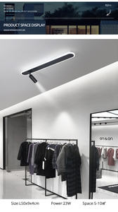 Nouveau plafonnier Led moderne pour éclairage d'intérieur de salon, bande blanche en acrylique avec projecteur - Product Image 4