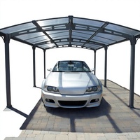 Abri de voiture moderne et luxueux en alliage d'aluminium durable, avec cadre thermolaqué anti-rouille, pour stationnement extérieur