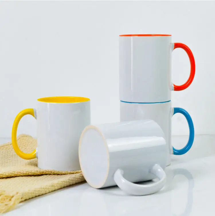 FXL0001 도매 11 Oz 도자기 흰색 사용자 정의 로고 인쇄 크리스마스 승화 컵 빈 세라믹 컵 커피 머그