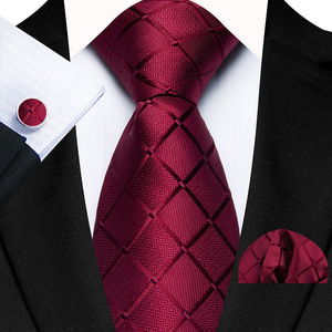 Corbatas Formales a Cuadros de <span class=keywords><strong>Color</strong></span> Azul Marino <span class=keywords><strong>para</strong></span> Hombre, <span class=keywords><strong>Corbata</strong></span> de Lujo de 8 cm con Pañuelo de Bolsillo, Juego de Regalo, Tejido Jacquard, Accesorios <span class=keywords><strong>para</strong></span> <span class=keywords><strong>Traje</strong></span> de Negocios - Product Image 3